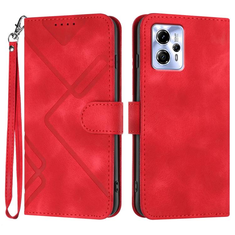 Custodia per cellulare in pelle con motivo a linea, For Motorola Moto G Stylus 5G 2024, For Motorola Moto G Power 5G 2024, For Motorola Moto E13, For Motorola Moto G23