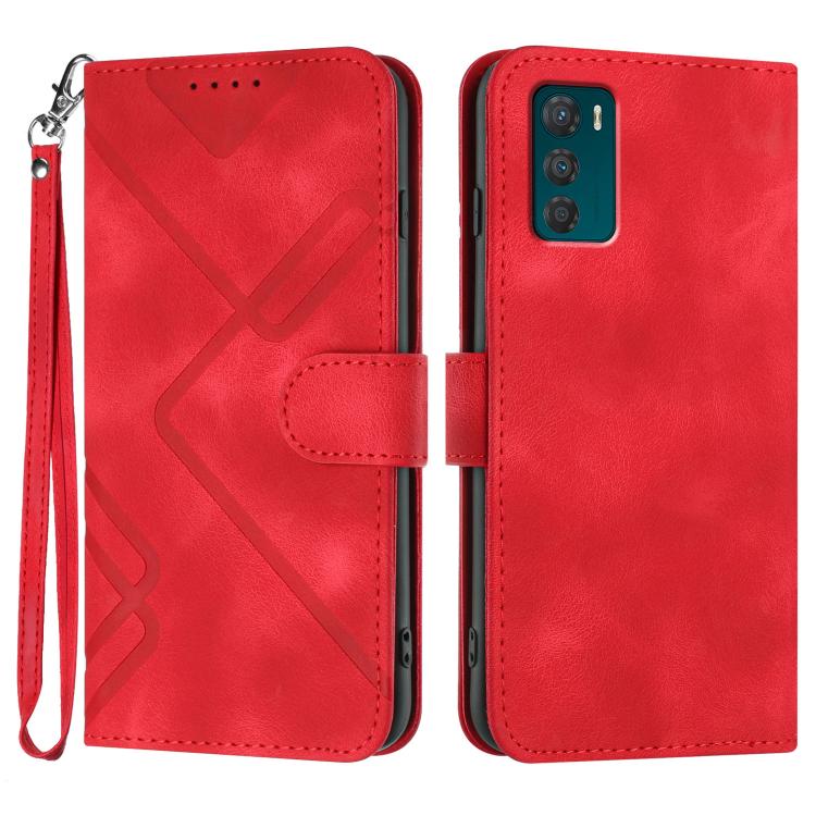Custodia per cellulare in pelle con motivo a linea, For Motorola Moto E22, For Motorola Edge 30 Neo, For Motorola Moto G32, For Motorola Moto G42
