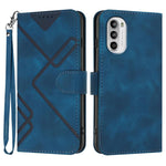 Custodia per cellulare in pelle con motivo a linea, For Motorola Moto G52, For Motorola Moto G22, For Motorola Moto E20 / E30 / E40, For Motorola Moto E7 Power