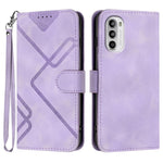 Custodia per cellulare in pelle con motivo a linea, For Motorola Moto G52, For Motorola Moto G22, For Motorola Moto E20 / E30 / E40, For Motorola Moto E7 Power