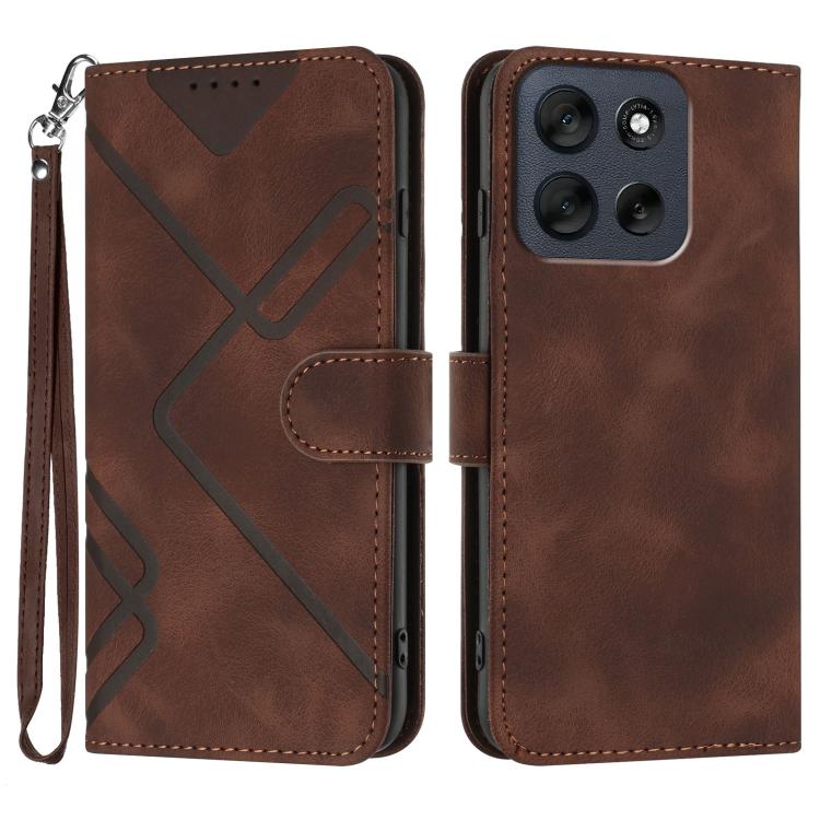 Custodia per cellulare in pelle con motivo a linea, For Motorola Edge 70 5G / Moto X70 Air 5G, For Motorola Moto G86 Power, For Motorola Moto G86 5G, For Motorola Moto G56 5G