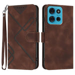 Custodia per cellulare in pelle con motivo a linea, For Motorola Moto G75 5G, For Motorola Moto G35, For Motorola Moto G55, For Motorola Edge 50 Neo
