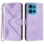 Custodia per cellulare in pelle con motivo a linea, For Motorola Moto G75 5G, For Motorola Moto G35, For Motorola Moto G55, For Motorola Edge 50 Neo