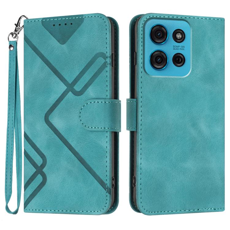 Custodia per cellulare in pelle con motivo a linea, For Motorola Moto G75 5G, For Motorola Moto G35, For Motorola Moto G55, For Motorola Edge 50 Neo