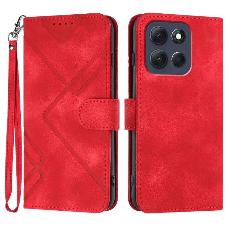 Custodia per cellulare in pelle con motivo a linea, For Motorola Edge 70 5G / Moto X70 Air 5G, For Motorola Moto G86 Power, For Motorola Moto G86 5G, For Motorola Moto G56 5G