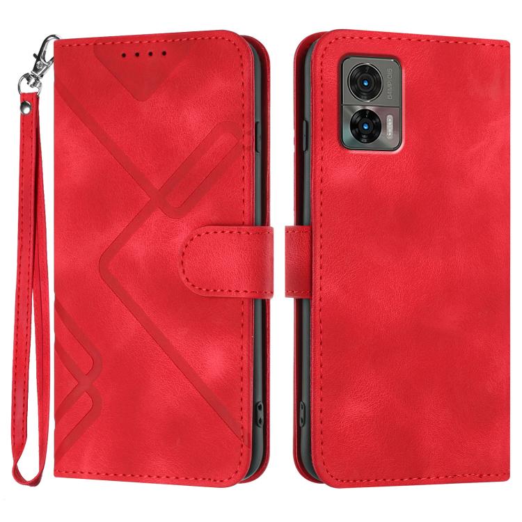 Custodia per cellulare in pelle con motivo a linea, For Motorola Moto E22, For Motorola Edge 30 Neo, For Motorola Moto G32, For Motorola Moto G42
