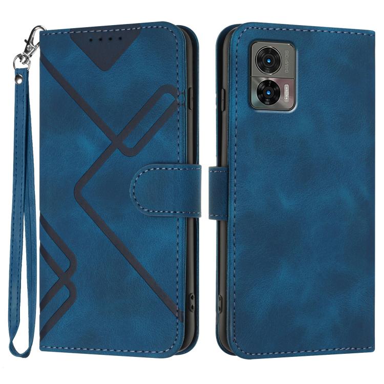 Custodia per cellulare in pelle con motivo a linea, For Motorola Moto E22, For Motorola Edge 30 Neo, For Motorola Moto G32, For Motorola Moto G42