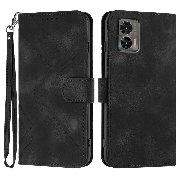 Custodia per cellulare in pelle con motivo a linea, For Motorola Moto E22, For Motorola Edge 30 Neo, For Motorola Moto G32, For Motorola Moto G42