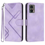 Custodia per cellulare in pelle con motivo a linea, For Motorola Moto E22, For Motorola Edge 30 Neo, For Motorola Moto G32, For Motorola Moto G42