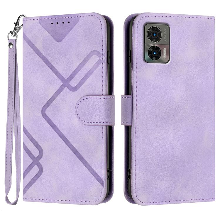 Custodia per cellulare in pelle con motivo a linea, For Motorola Moto E22, For Motorola Edge 30 Neo, For Motorola Moto G32, For Motorola Moto G42