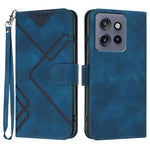 Custodia per cellulare in pelle con motivo a linea, For Motorola Moto G75 5G, For Motorola Moto G35, For Motorola Moto G55, For Motorola Edge 50 Neo