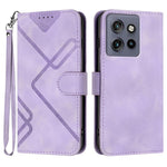 Custodia per cellulare in pelle con motivo a linea, For Motorola Moto G75 5G, For Motorola Moto G35, For Motorola Moto G55, For Motorola Edge 50 Neo