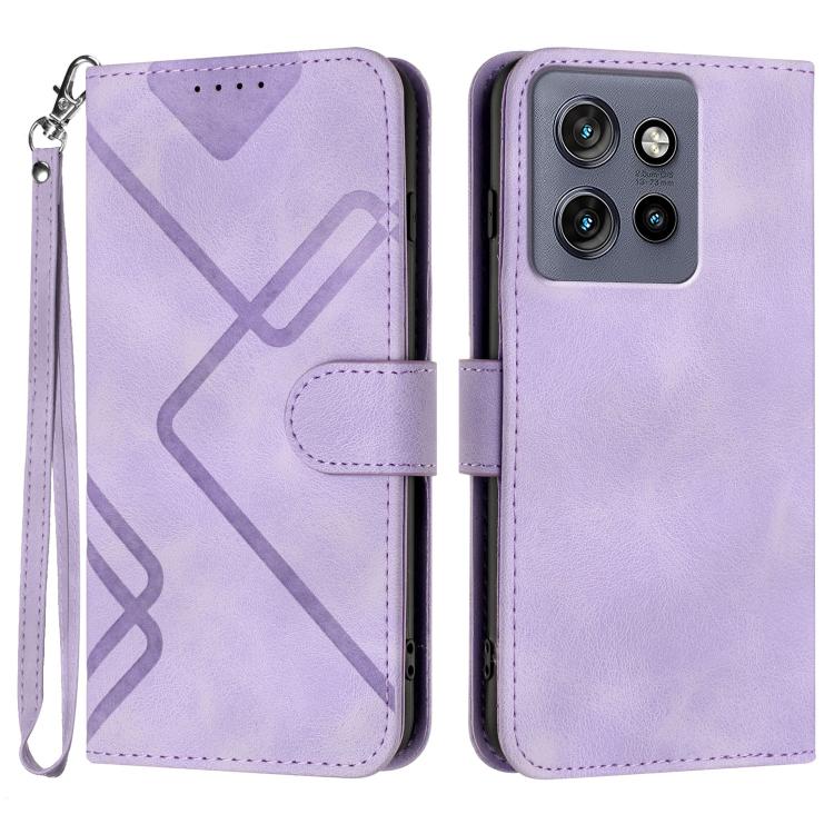 Custodia per cellulare in pelle con motivo a linea, For Motorola Moto G75 5G, For Motorola Moto G35, For Motorola Moto G55, For Motorola Edge 50 Neo