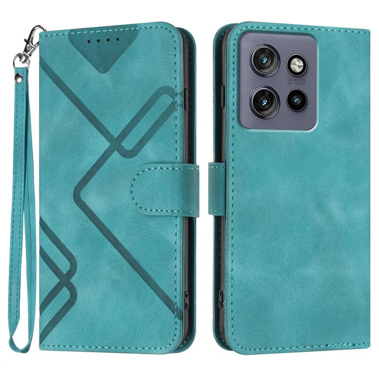 Custodia per cellulare in pelle con motivo a linea, For Motorola Moto G75 5G, For Motorola Moto G35, For Motorola Moto G55, For Motorola Edge 50 Neo