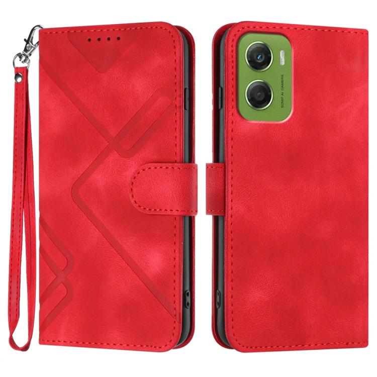 Custodia per cellulare in pelle con motivo a linea, For Motorola Moto G17 4G / G17 Power 4G, For Motorola Edge 70 Fusion 5G, For Motorola Moto G67 Power 5G, For Motorola Moto G06 4G / G06 Power 4G