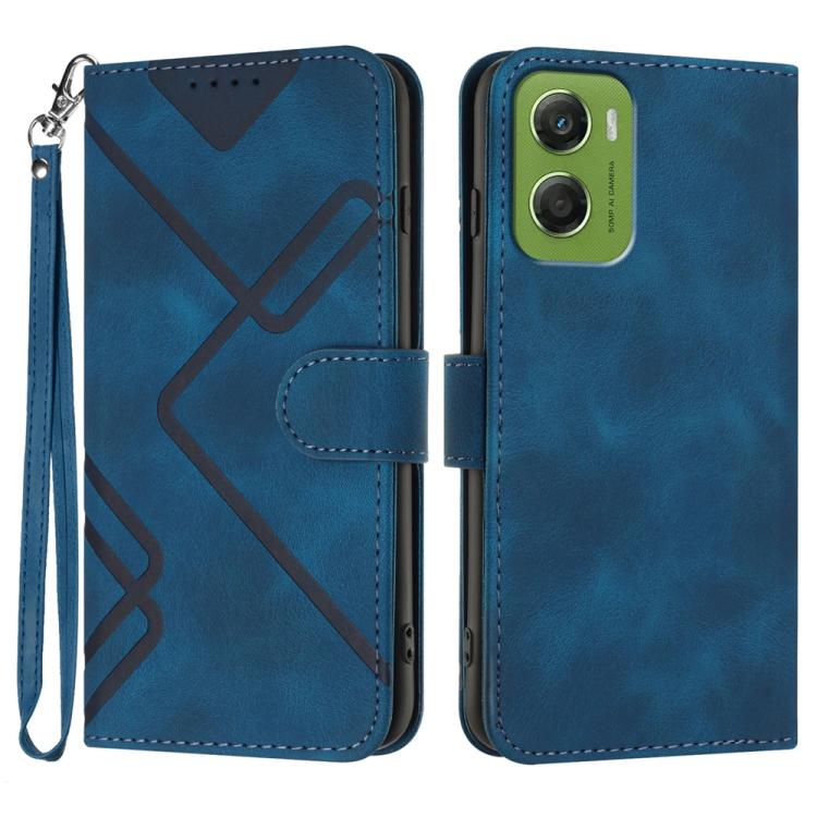 Custodia per cellulare in pelle con motivo a linea, For Motorola Moto G17 4G / G17 Power 4G, For Motorola Edge 70 Fusion 5G, For Motorola Moto G67 Power 5G, For Motorola Moto G06 4G / G06 Power 4G
