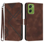Custodia per cellulare in pelle con motivo a linea, For Motorola Moto G17 4G / G17 Power 4G, For Motorola Edge 70 Fusion 5G, For Motorola Moto G67 Power 5G, For Motorola Moto G06 4G / G06 Power 4G