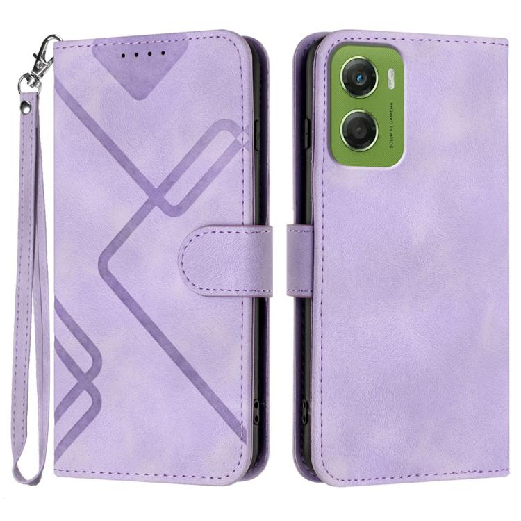 Custodia per cellulare in pelle con motivo a linea, For Motorola Moto G17 4G / G17 Power 4G, For Motorola Edge 70 Fusion 5G, For Motorola Moto G67 Power 5G, For Motorola Moto G06 4G / G06 Power 4G