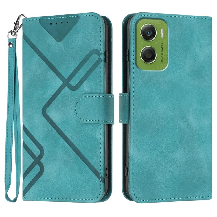 Custodia per cellulare in pelle con motivo a linea, For Motorola Moto G17 4G / G17 Power 4G, For Motorola Edge 70 Fusion 5G, For Motorola Moto G67 Power 5G, For Motorola Moto G06 4G / G06 Power 4G