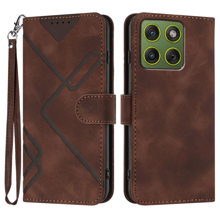 Custodia per cellulare in pelle con motivo a linea, For Motorola Edge 70 5G / Moto X70 Air 5G, For Motorola Moto G86 Power, For Motorola Moto G86 5G, For Motorola Moto G56 5G