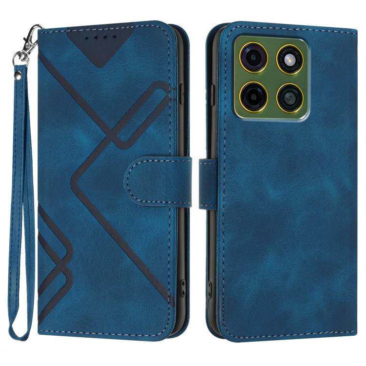 Custodia per cellulare in pelle con motivo a linea, For Motorola Moto G Max / G87 / G77 / G67, For Motorola Moto G47 / G37 / G37 Power 5G, For Motorola Edge 70 Pro 5G, For Motorola Moto X70 Air Pro 5G