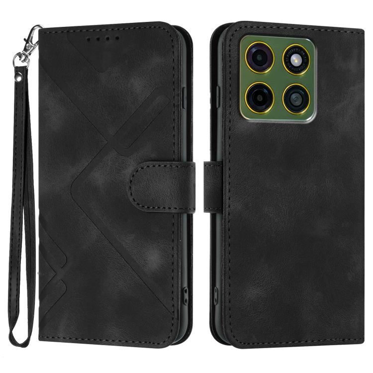 Custodia per cellulare in pelle con motivo a linea, For Motorola Moto G Max / G87 / G77 / G67, For Motorola Moto G47 / G37 / G37 Power 5G, For Motorola Edge 70 Pro 5G, For Motorola Moto X70 Air Pro 5G
