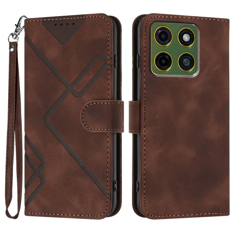 Custodia per cellulare in pelle con motivo a linea, For Motorola Moto G Max / G87 / G77 / G67, For Motorola Moto G47 / G37 / G37 Power 5G, For Motorola Edge 70 Pro 5G, For Motorola Moto X70 Air Pro 5G