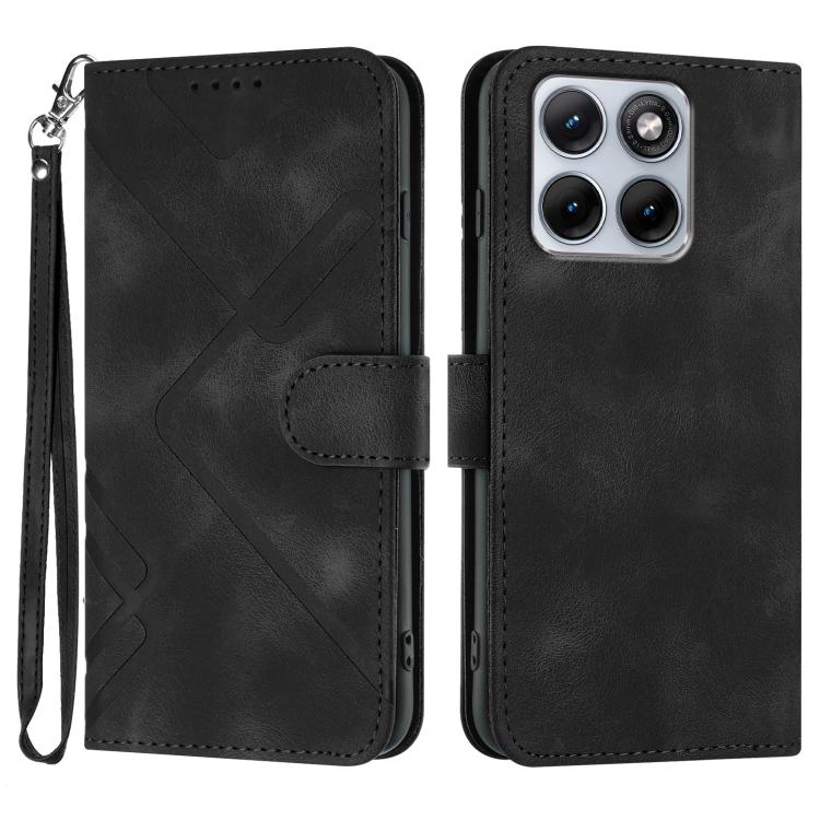 Custodia per cellulare in pelle con motivo a linea, For Motorola Moto G17 4G / G17 Power 4G, For Motorola Edge 70 Fusion 5G, For Motorola Moto G67 Power 5G, For Motorola Moto G06 4G / G06 Power 4G