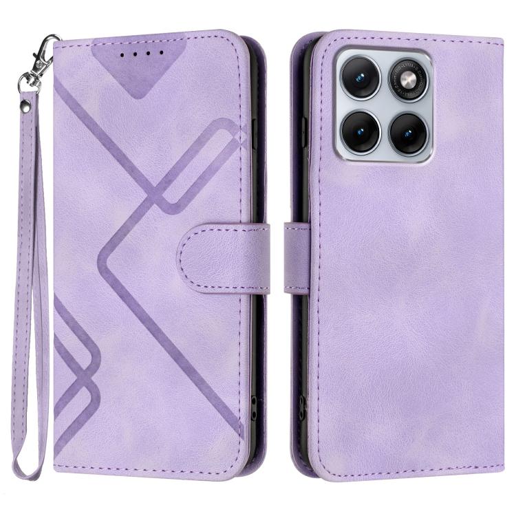 Custodia per cellulare in pelle con motivo a linea, For Motorola Moto G17 4G / G17 Power 4G, For Motorola Edge 70 Fusion 5G, For Motorola Moto G67 Power 5G, For Motorola Moto G06 4G / G06 Power 4G