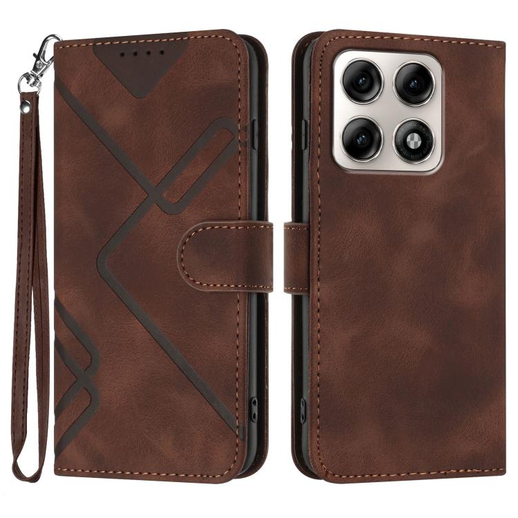 Custodia per cellulare in pelle con motivo a linea, For Motorola Moto G Max / G87 / G77 / G67, For Motorola Moto G47 / G37 / G37 Power 5G, For Motorola Edge 70 Pro 5G, For Motorola Moto X70 Air Pro 5G