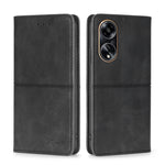 Custodia per telefono in pelle magnetica con trama di mucca, For OPPO A1 5G