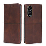 Custodia per telefono in pelle magnetica con trama di mucca, For OPPO A1 5G