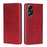 Custodia per telefono in pelle magnetica con trama di mucca, For OPPO A1 5G