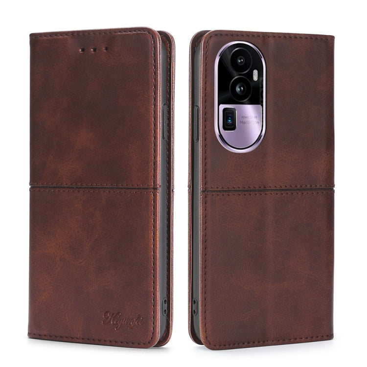 Custodia per telefono in pelle magnetica con trama di mucca, For OPPO Reno11 F 5G, For OPPO Find X7 5G, For OPPO Find X7 Ultra 5G, For OPPO Reno10 Pro+ 5G