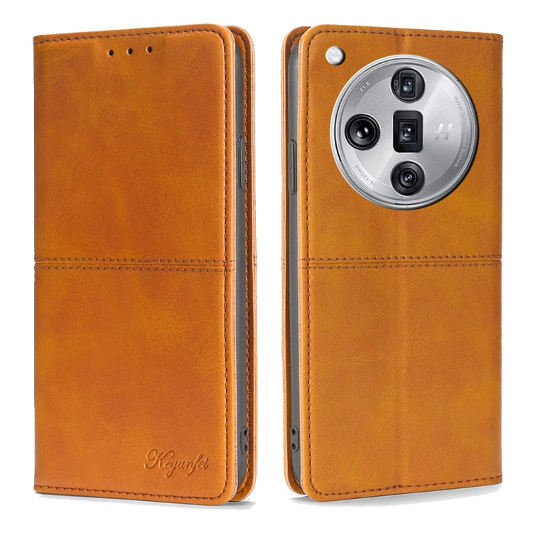 Custodia per telefono in pelle magnetica con trama di mucca, For OPPO Reno11 F 5G, For OPPO Find X7 5G, For OPPO Find X7 Ultra 5G, For OPPO Reno10 Pro+ 5G