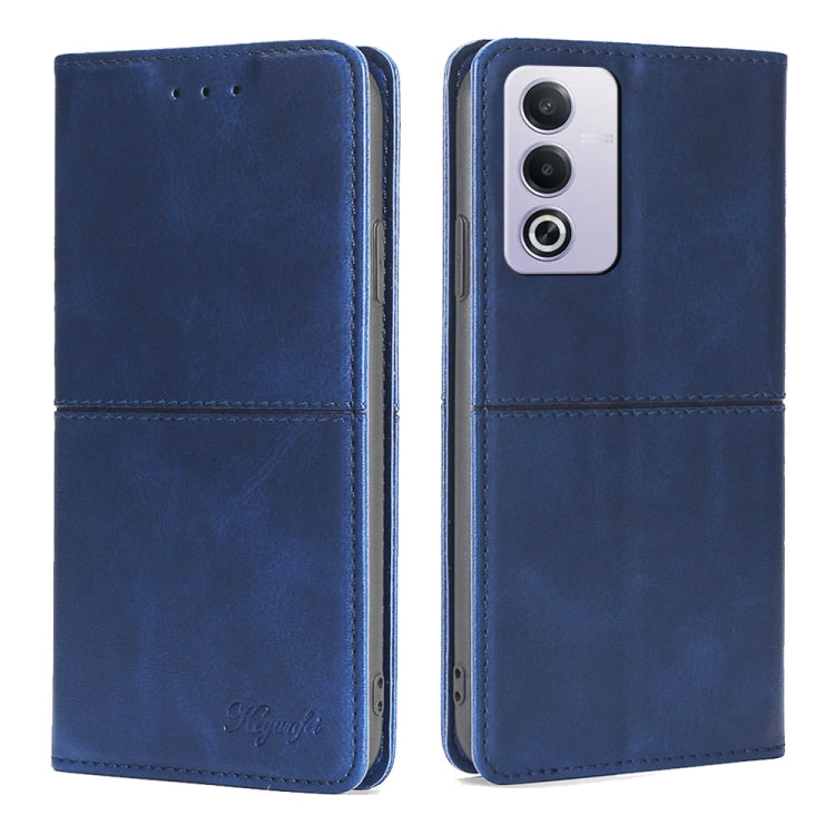Custodia per telefono in pelle magnetica con trama di mucca, For OPPO Reno12 F 5G, For OPPO A3 Pro 5G India, For OPPO Reno12 5G Global, For OPPO A60 4G Global