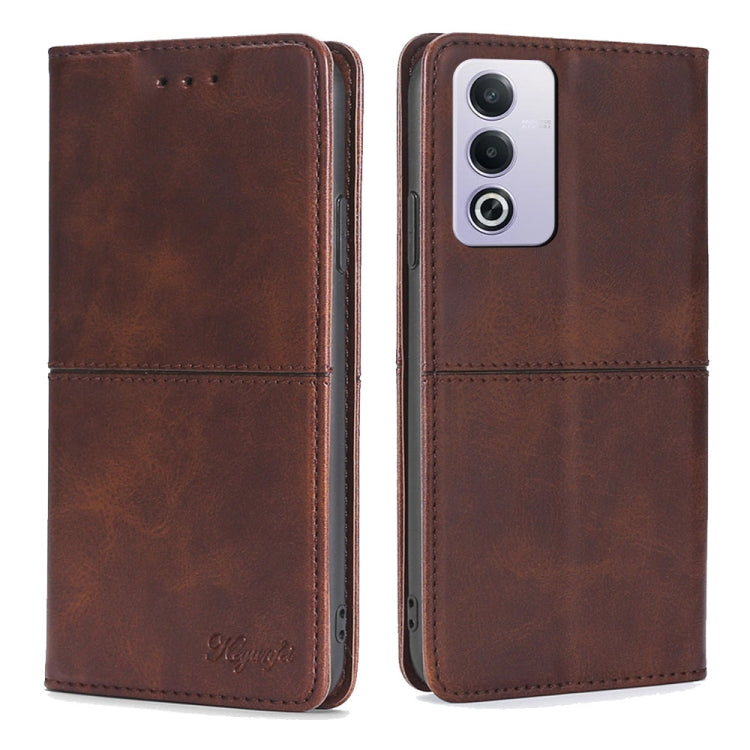 Custodia per telefono in pelle magnetica con trama di mucca, For OPPO Reno12 F 5G, For OPPO A3 Pro 5G India, For OPPO Reno12 5G Global, For OPPO A60 4G Global