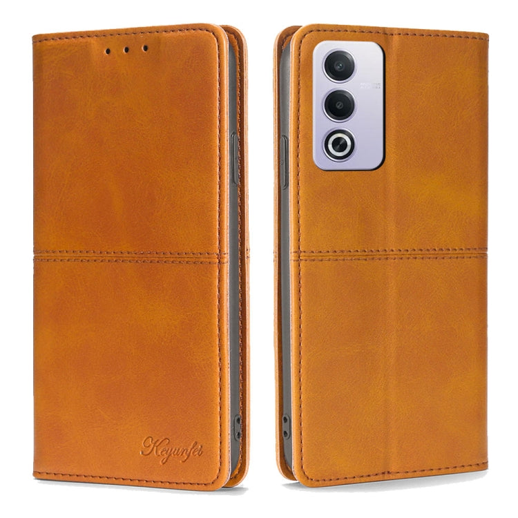 Custodia per telefono in pelle magnetica con trama di mucca, For OPPO Reno12 F 5G, For OPPO A3 Pro 5G India, For OPPO Reno12 5G Global, For OPPO A60 4G Global