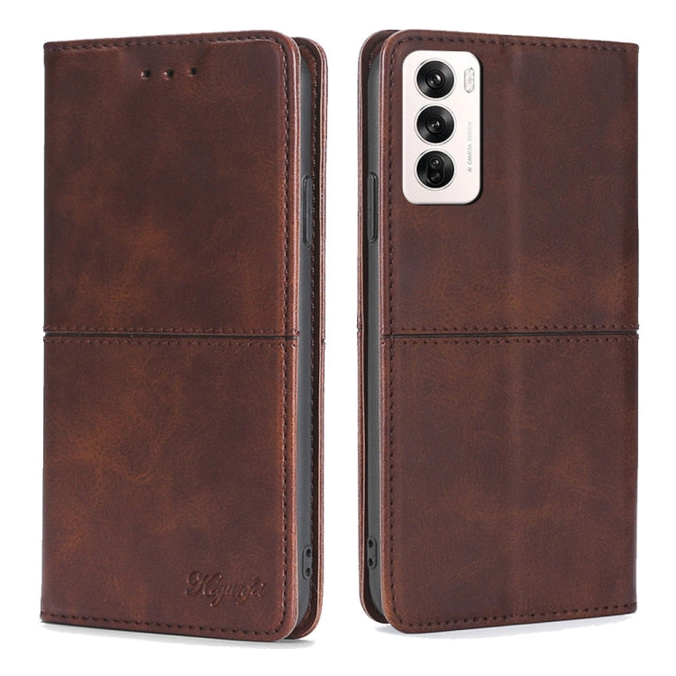 Custodia per telefono in pelle magnetica con trama di mucca, For OPPO Reno12 F 5G, For OPPO A3 Pro 5G India, For OPPO Reno12 5G Global, For OPPO A60 4G Global