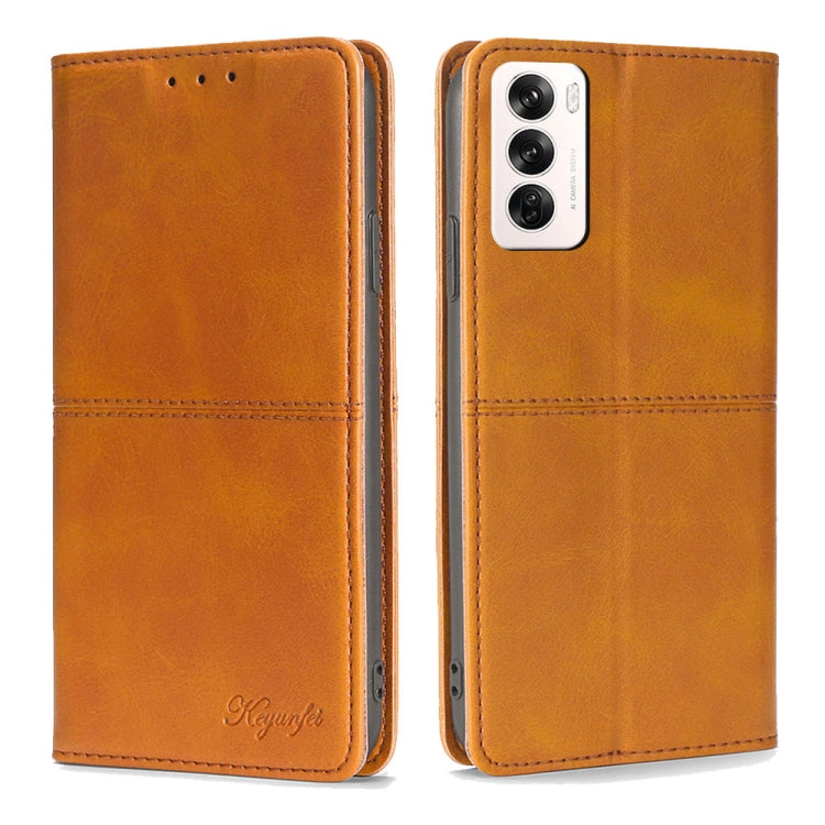 Custodia per telefono in pelle magnetica con trama di mucca, For OPPO Reno12 F 5G, For OPPO A3 Pro 5G India, For OPPO Reno12 5G Global, For OPPO A60 4G Global