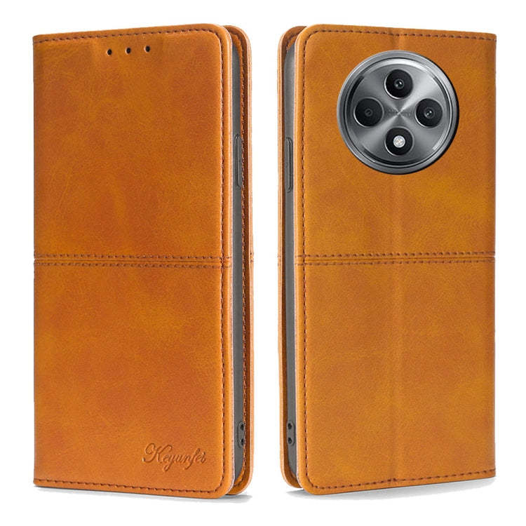 Custodia per telefono in pelle magnetica con trama di mucca, For OPPO Reno12 F 5G, For OPPO A3 Pro 5G India, For OPPO Reno12 5G Global, For OPPO A60 4G Global