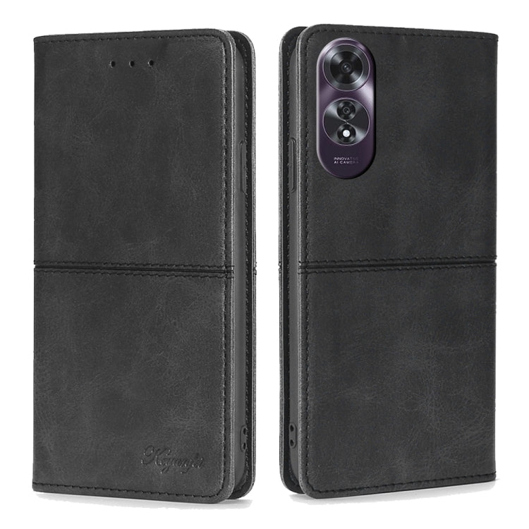 Custodia per telefono in pelle magnetica con trama di mucca, For OPPO Reno12 F 5G, For OPPO A3 Pro 5G India, For OPPO Reno12 5G Global, For OPPO A60 4G Global