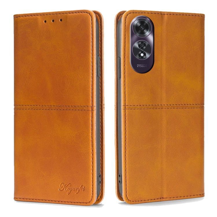 Custodia per telefono in pelle magnetica con trama di mucca, For OPPO Reno12 F 5G, For OPPO A3 Pro 5G India, For OPPO Reno12 5G Global, For OPPO A60 4G Global