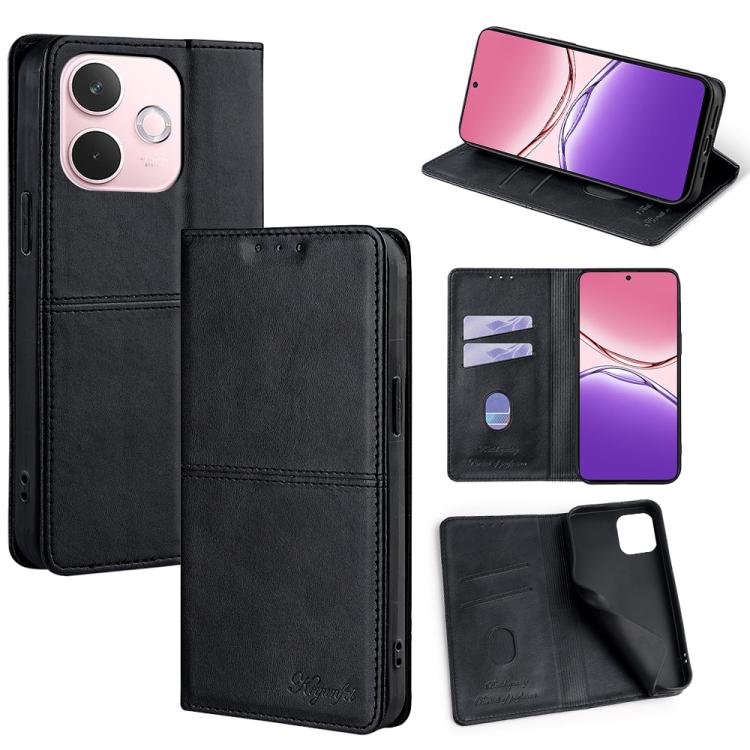 Custodia per telefono in pelle magnetica con trama di mucca, For OPPO Find X8 Ultra 5G, For OPPO F29 5G Global, For OPPO A5 Pro 5G Global, For OPPO A3 5G India