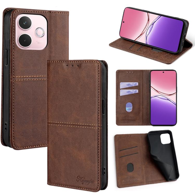 Custodia per telefono in pelle magnetica con trama di mucca, For OPPO Find X8 Ultra 5G, For OPPO F29 5G Global, For OPPO A5 Pro 5G Global, For OPPO A3 5G India