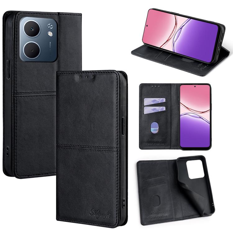 Custodia per telefono in pelle magnetica con trama di mucca, For OPPO A5x 5G Global, For OPPO A5 5G 2025 Global, For OPPO Find X8s+ 5G, For OPPO Find X8s 5G