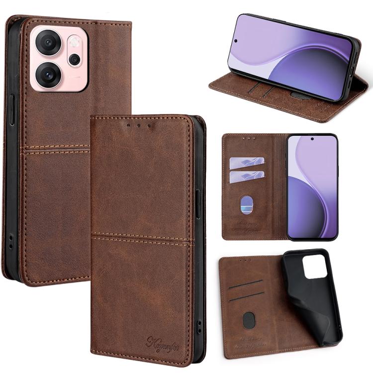 Custodia per telefono in pelle magnetica con trama di mucca, For OPPO F31 5G, For OPPO Find X9 Pro 5G, For OPPO K13 Turbo Pro 5G, For OPPO Reno14 F 5G