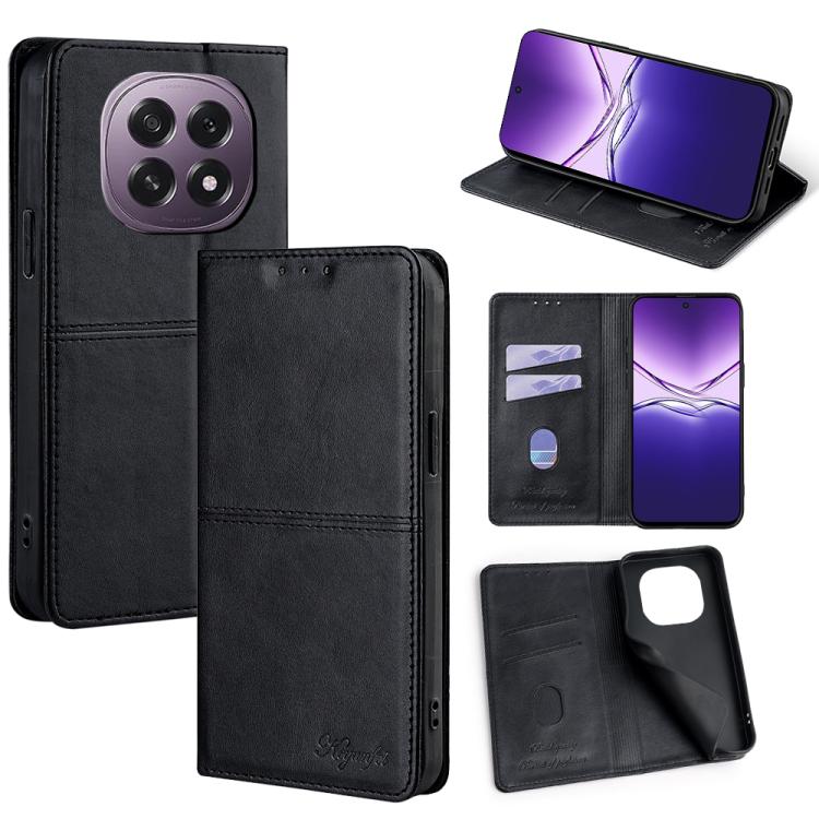 Custodia per telefono in pelle magnetica con trama di mucca, For OPPO Find X8 Ultra 5G, For OPPO F29 5G Global, For OPPO A5 Pro 5G Global, For OPPO A3 5G India