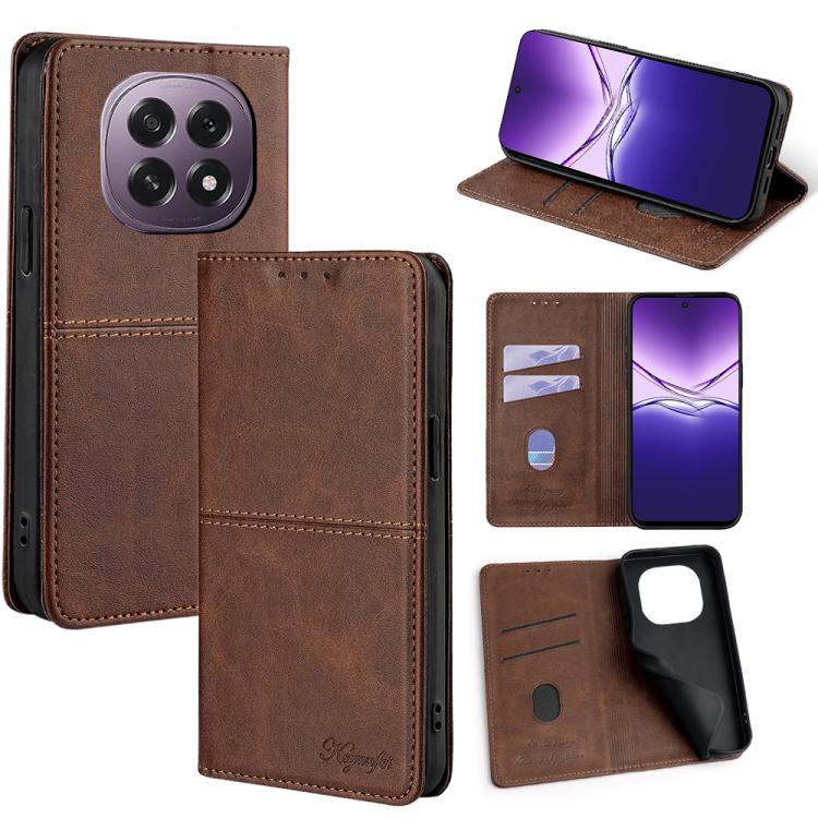 Custodia per telefono in pelle magnetica con trama di mucca, For OPPO Find X8 Ultra 5G, For OPPO F29 5G Global, For OPPO A5 Pro 5G Global, For OPPO A3 5G India
