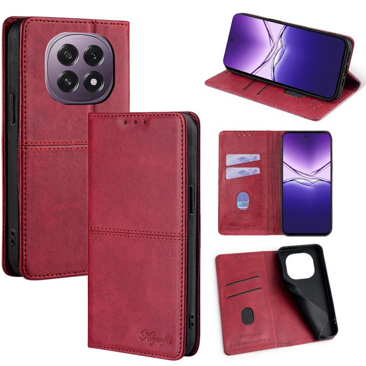 Custodia per telefono in pelle magnetica con trama di mucca, For OPPO Find X8 Ultra 5G, For OPPO F29 5G Global, For OPPO A5 Pro 5G Global, For OPPO A3 5G India